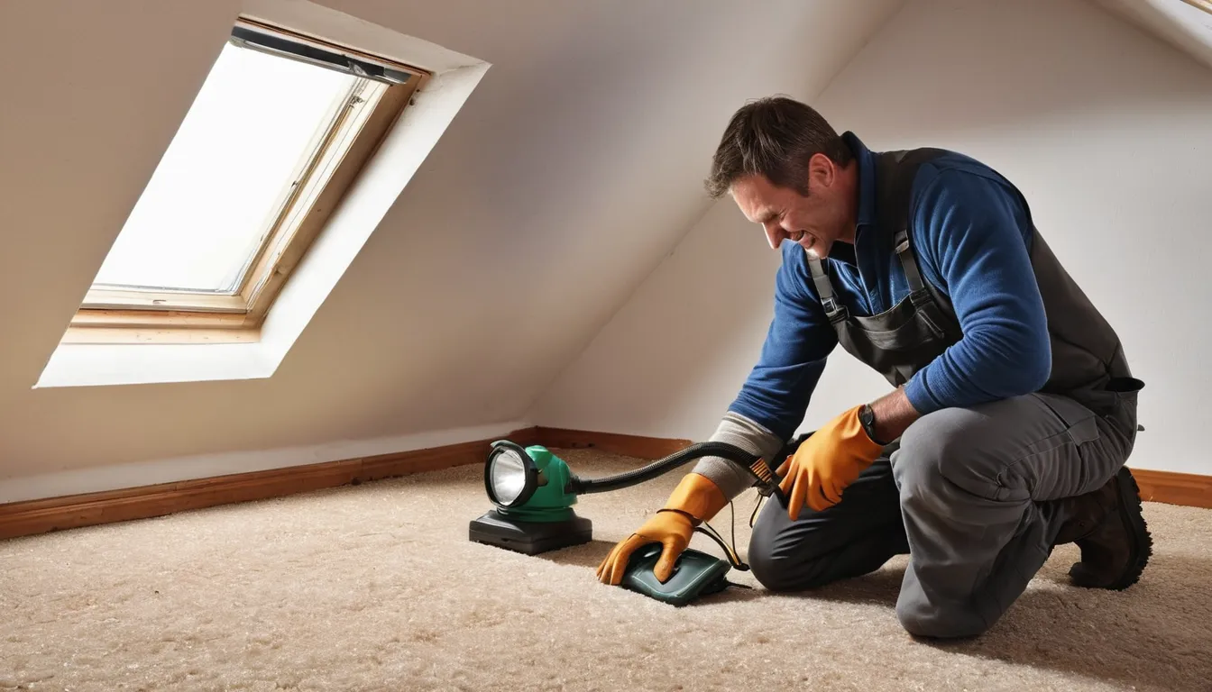 A friendly rodent and wildlife removal provider inspecting an attic roofline for animal entry points in a Fletcher home
